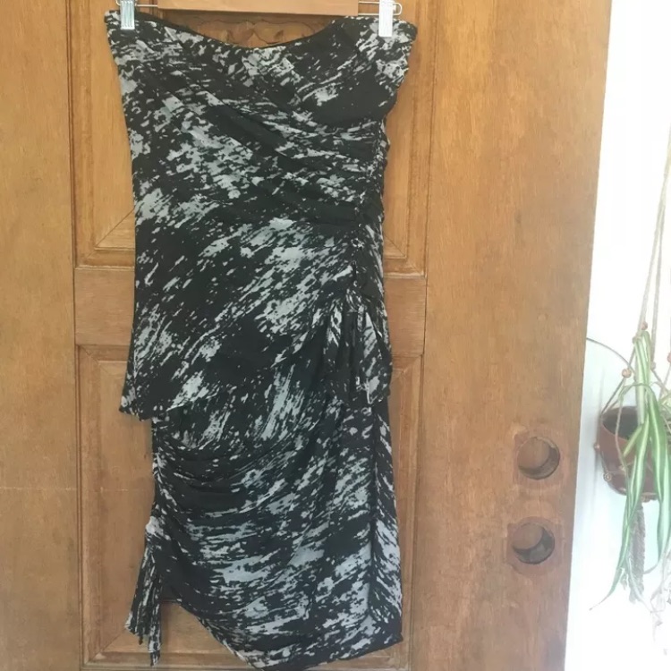 Nwt Foley Corinna Strapless Dress Jersey Burnout
